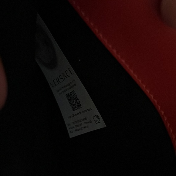 SALE!! Versace red nappa icon medusa logo leather evening bag or wallet on chain - Picture 13 of 14